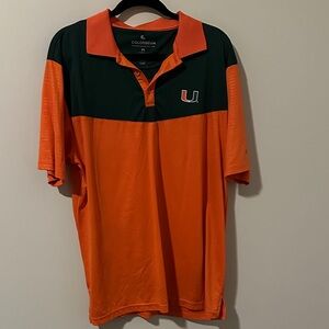 Colosseum Miami Hurricanes Men's Polo with Orange and Dark Green